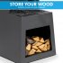 Sealey Dellonda Outdoor Chiminea Fireplace Fire Pit Heater Firewood Storage Black Steel