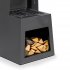 Sealey Dellonda Outdoor Chiminea Fireplace Fire Pit Heater Firewood Storage Black Steel