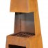 Sealey Dellonda Outdoor Chiminea Fireplace Heater Firewood Storage - Corten Steel