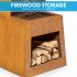 Sealey Dellonda Outdoor Chiminea Fireplace Heater Firewood Storage - Corten Steel