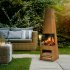 Sealey Dellonda Outdoor Chiminea Fireplace Heater Firewood Storage - Corten Steel