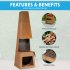 Sealey Dellonda Outdoor Chiminea Fireplace Heater Firewood Storage - Corten Steel