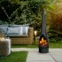 Sealey Dellonda Outdoor Chiminea, Fireplace, Fire Pit, Heater, Durable, Black Steel