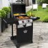 Sealey Dellonda 2 Burner Gas BBQ Grill with Ignition & Thermometer - Black/Stainless Steel