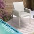 Sealey Dellonda Fusion Garden/Patio Dining Chair with Armrests, Set of 6, Light Grey - DG49