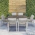 Sealey Dellonda Fusion Garden/Patio Dining Chair with Armrests, Set of 6, Light Grey - DG49