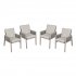 Sealey Dellonda Fusion Garden/Patio Dining Chairs with Armrests 4pc - Light Grey