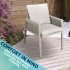 Sealey Dellonda Fusion Garden/Patio Dining Chairs with Armrests 4pc - Light Grey