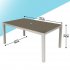 Sealey Dellonda Fusion Aluminium Garden Dining Table with Tempered Glass & Parasol Hole - Light Grey