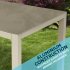 Sealey Dellonda Fusion Aluminium Garden Dining Table with Tempered Glass & Parasol Hole - Light Grey