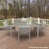 Sealey Dellonda Fusion Aluminium Garden Dining Table with Tempered Glass & Parasol Hole - Light Grey