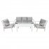 Sealey Dellonda Kyoto 4-Piece Aluminium Outdoor Garden Sofa Arm Chair Coffee Table Set