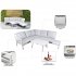 Sealey Dellonda Kyoto Aluminium Outdoor Corner Sofa & Coffee Table Set 3pc