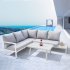 Sealey Dellonda Kyoto Aluminium Outdoor Corner Sofa & Coffee Table Set 3pc