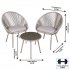 Sealey Dellonda Como Steel Bistro Set with Tempered Glass Tabletop 3pc