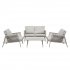 Sealey Dellonda Fusion Aluminium Outdoor Sofa, Arm Chairs & Coffee Table Set 4pc