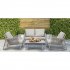 Sealey Dellonda Fusion Aluminium Outdoor Sofa, Arm Chairs & Coffee Table Set 4pc