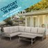 Sealey Dellonda Fusion Aluminium Outdoor Corner Sofa & Coffee Table Set 4pc