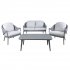 Sealey Dellonda Echo Aluminium Outdoor Sofa, Chair & Coffee Table Set 4pc