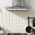 Sealey Baridi 60cm Curved Glass Cooker Hood with Carbon Filters, LED Lights, Stainless Steel