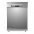 Sealey Baridi Freestanding Dishwasher, Full Size, Standard 60cm Wide with 14 Place Settings, 8 Programs & 5 Functions, LED Display, Silver