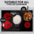 Sealey Baridi Integrated Ceramic Hob with 5 Cooking Zones 77cm - Black Glass