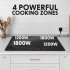 Sealey Baridi 60cm Built-In Induction Hob with 4 Cooking Zones, 2800W, Boost Function, 9 Power Levels, Touch Control, Timer, supplied with 13A Plug