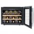 Sealey Baridi 60cm Built-In 28 Bottle Wine Cooler with Beech Wood Shelves and Internal LED Light, Black