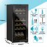 Sealey Baridi 18 Bottle Dual Zone Wine Cooler, Fridge with Digital Touch Screen Controls, Wooden Shelves & LED Light, Black