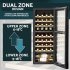 Sealey Baridi 36 Bottle Dual Zone Wine Fridge & Cooler