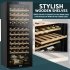 Sealey Baridi 55 Bottle Dual Zone Wine Cooler, Fridge with Digital Touch Screen Controls, Wooden Shelves & LED Light, Black