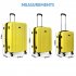 Sealey Dellonda Lightweight ABS Luggage Set with TSA Lock - Yellow