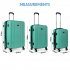 Sealey Dellonda Set 3-Piece Lightweight ABS Luggage Set with Integrated TSA Approved Combination Lock - Teal - DL126