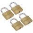 Sealey Siegen Brass Body Padlock with Brass Cylinder Keyed Alike - Pack of 4