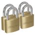 Sealey Siegen Brass Body Padlock with Brass Cylinder Keyed Alike - Pack of 4