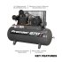 Sealey Premier 270L Belt Drive Air Compressor 7.5hp 3ph