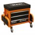 Sealey Mechanic's Utility Seat & Toolbox - Orange