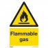 Sealey Warning Safety Sign - Flammable Gas - Rigid Plastic