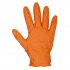 Sealey Diamond Grip Extra-Thick Nitrile Powder-Free Gloves, Orange, Large - Pack of 50