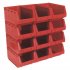 Sealey Plastic Storage Bin 210 x 355 x 165mm, Red - Pack of 12